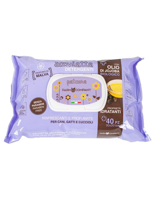 Fc pet cleansing wipes jojoba organic oil&mallow 30x20cm/40pcs, , medium