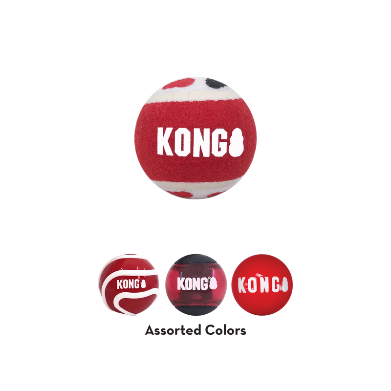 Kong signature balls 4 pieces assorted medium - 1gr, , medium-null