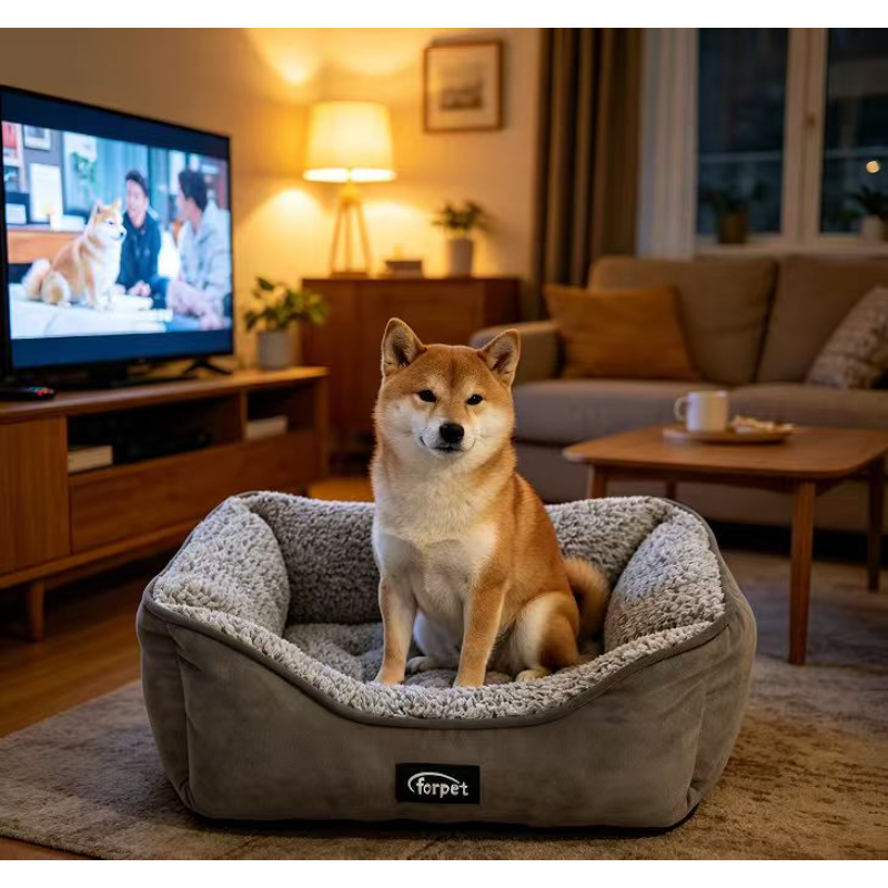 Shc pet bed suede 50x40x18cm grey, , medium-null