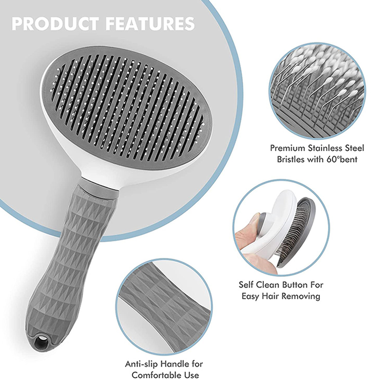 Self-cleaning hair brush - grey-null