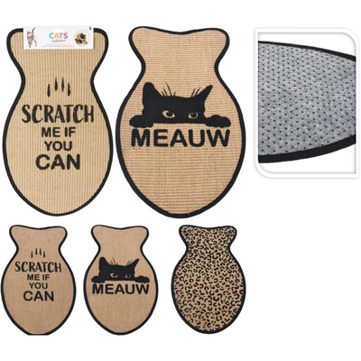 Cat scratch mat with print  - assorted designs, , medium