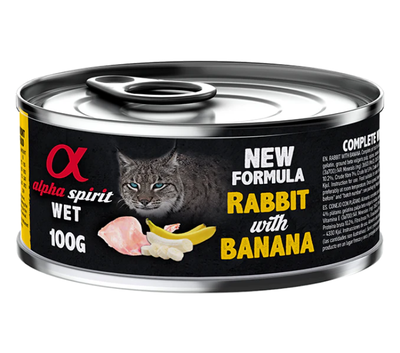 Alpha spirit rabbit with banana for sterilized cats wet food, , medium