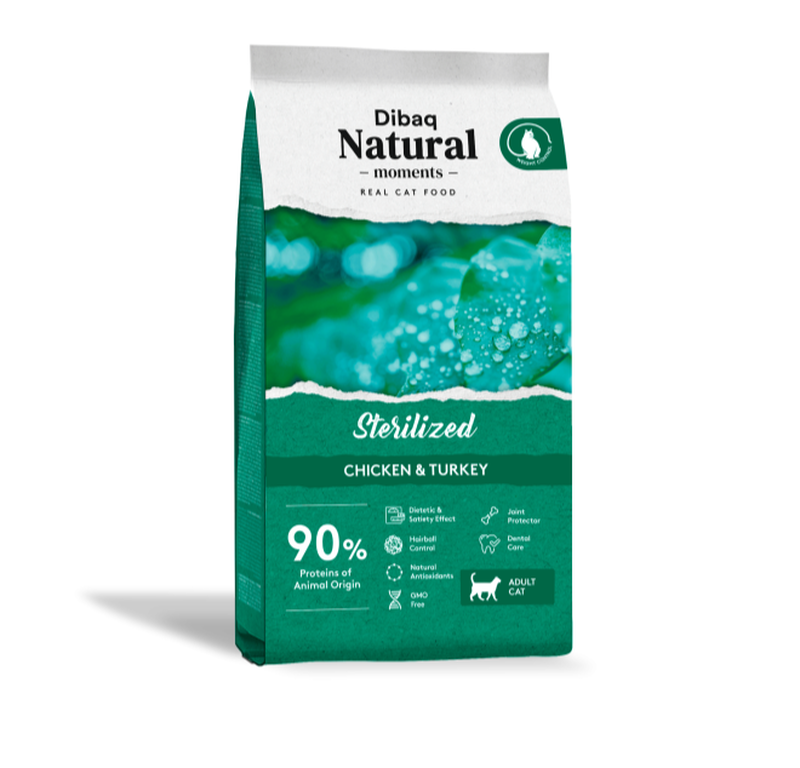 Dibaq natural moments cat sterilized chicken & turkey dry food - 2 kg-null