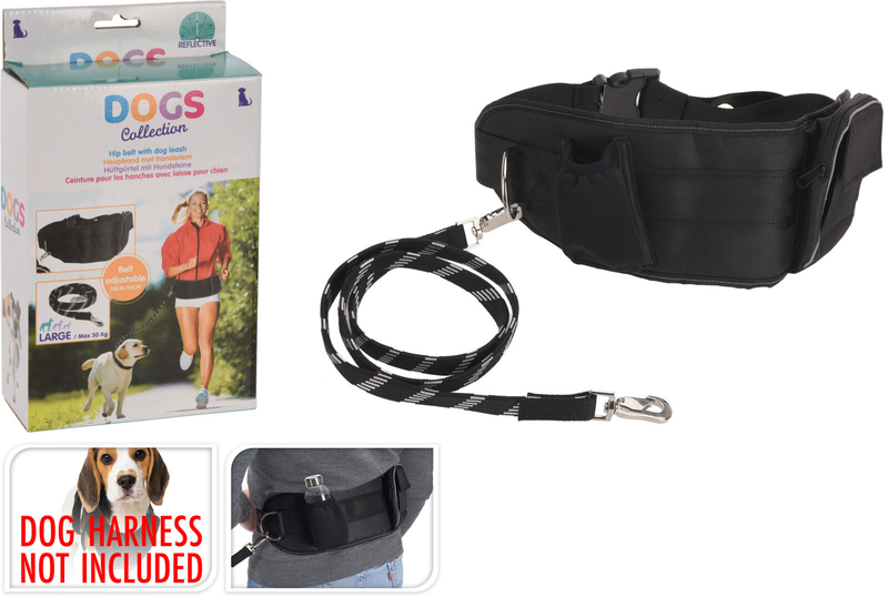 Dog leash with hip band, , medium-null