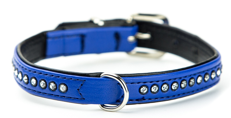 Nobby collar with swarovski crystals dark blue - 37 cm-null