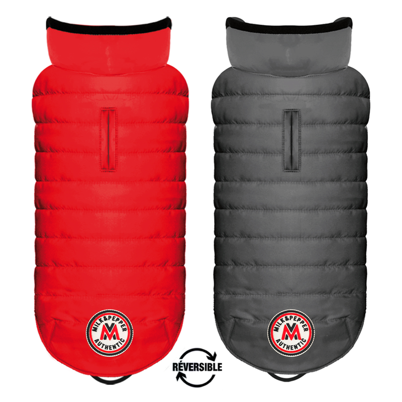 Product image: Milk and pepper arctik reversible puff jacket red/anthracite - size 32-null