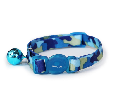 Cat collar camouflage blue, , medium