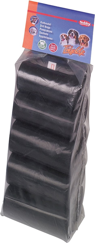 Product image: Nobby tidyup poop bag value pack black 10 rolls with 15 bags, , medium-null
