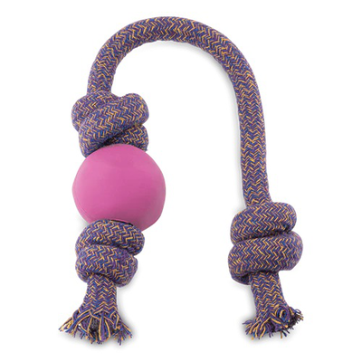 Beco pets - rubber pink ball on rope large,  Beco pets - rubber pink ball on rope large, , medium