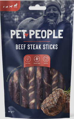 Pet people beef steak sticks - 80gr, , medium