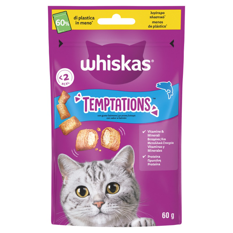 Product image: Whiskas temptations cat treats salmon 60g, , medium-null