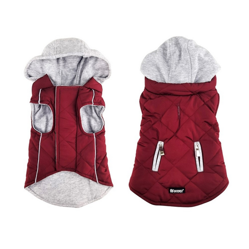 Pet interest sportive jacket wine with hood - wine 23cm-null