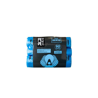 Doggy waste bags with handle 26x12cm 90pcs - light blue, , medium