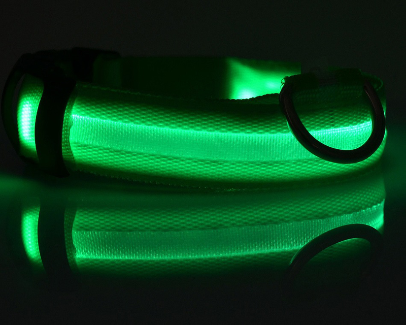 Led USB collar for pets-green-null