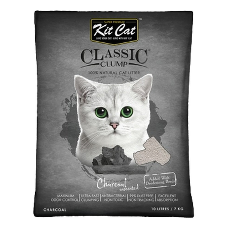 Kit cat - classic clump charcoal unscented  10l/7kg, , medium-null