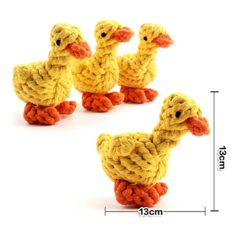 Cute duck pet toy in cotton hemp rope, , medium-null