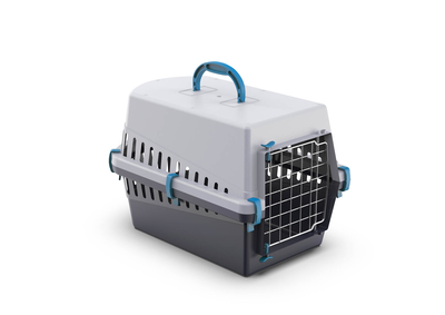 Pet carrier with metal door -blue ( 50x33xh32cm), Blue, medium