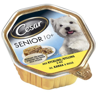 Cesar wet food senior dog chicken & rice 150gr, , medium