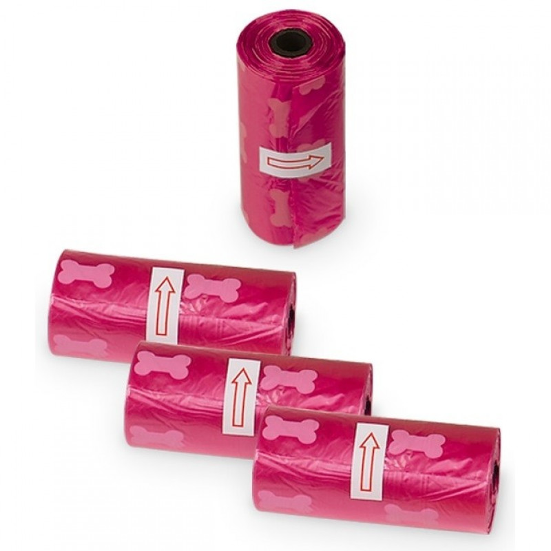 Nobby tidyup poop bag pink 4 rolls with 15 bags, , medium-null