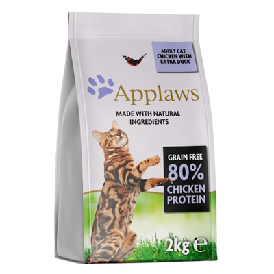 Dry cat food adult chicken&duck 2kg, , medium