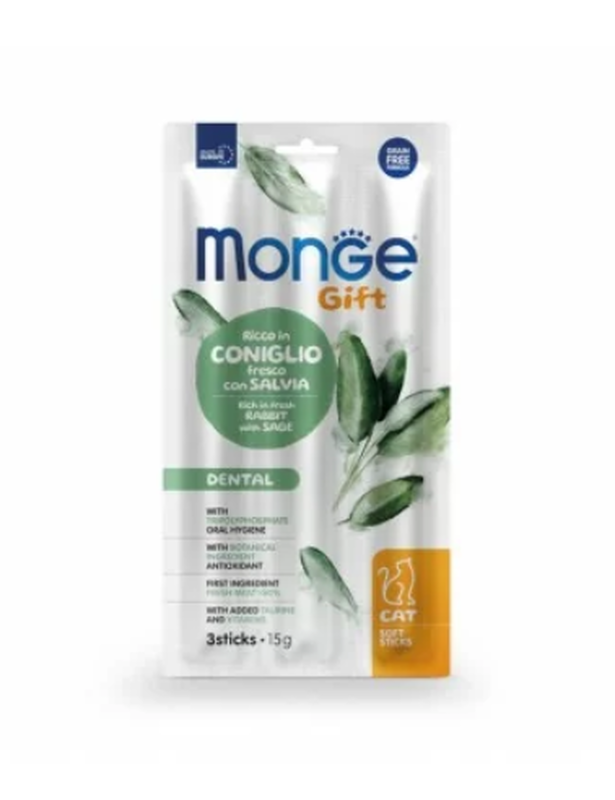 Monge gift soft sticks cat adult rabbit with sage - 15gr-null
