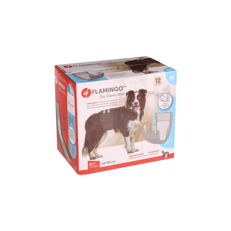 Flamingo - diapers dipy male dogs m (46-60cm) 12pcs-null