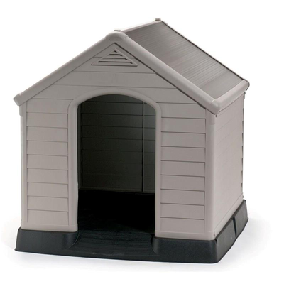 Keter dog house stone grey 91x92x98cm, , medium
