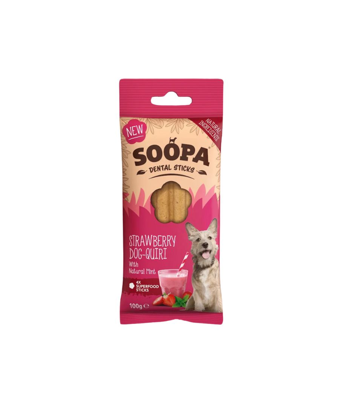 Soopa dog snack dental sticks strawberry &sigma;&upsilon;&sigma;&kappa;&epsilon;&upsilon;&alpha;&sigma;&iota;&alpha; 100g-null