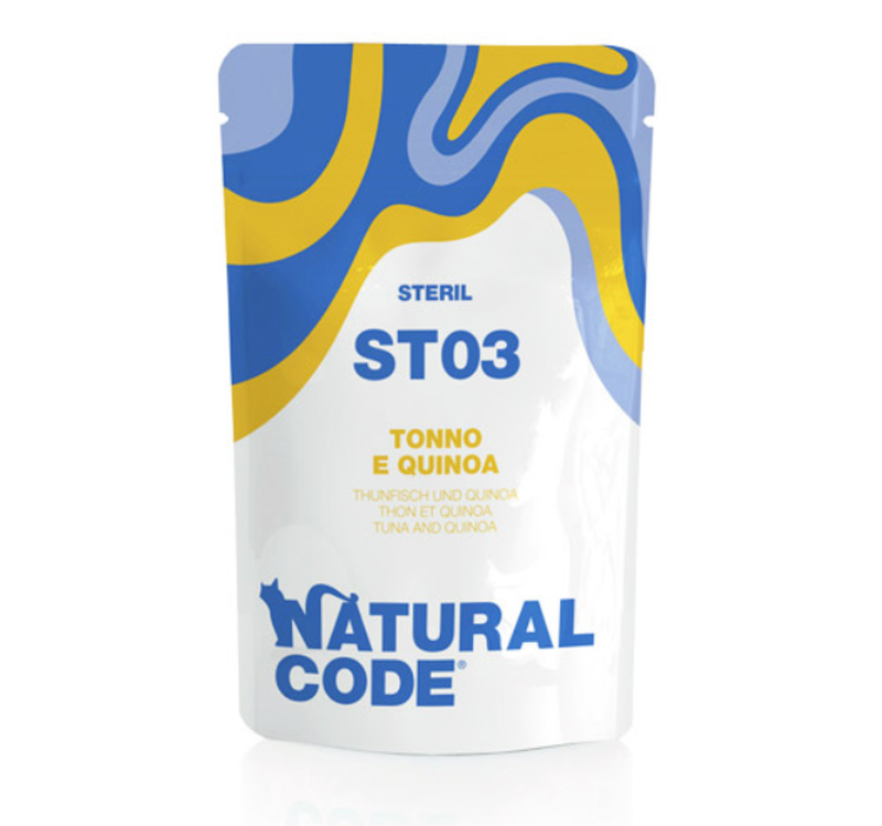 Natural code steril cat tuna and quinoa st03 70gr-null
