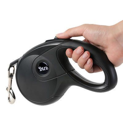 Automatic retractable dog leash 5m 40kg, Black, medium