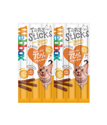 Webbox tasty sticks chicken & liver pcs 6pcs, , medium