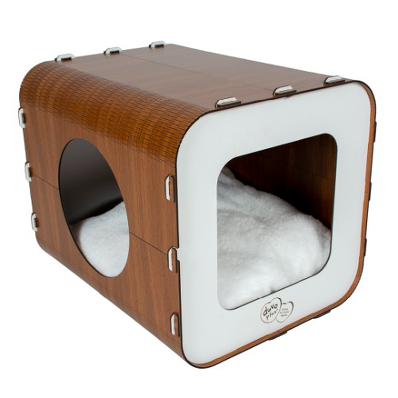 Cat house mdf blanche 33,5x40x34cm white, , medium-null