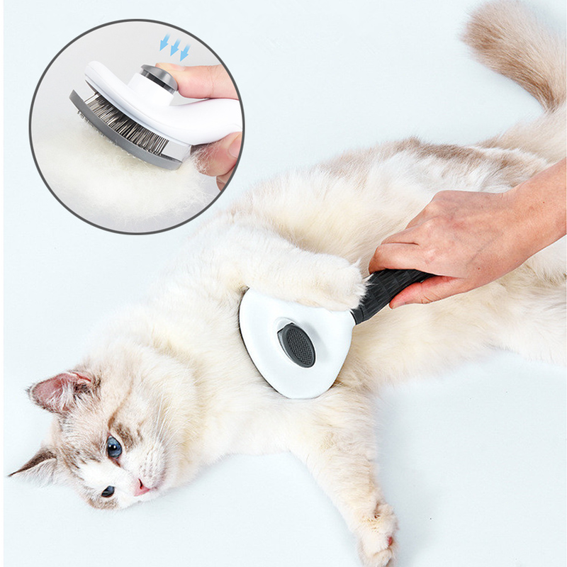 Self-cleaning hair brush - grey-null