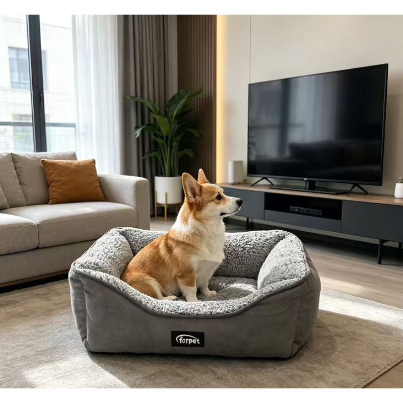 Shc pet bed suede 50x40x18cm grey, , medium-null