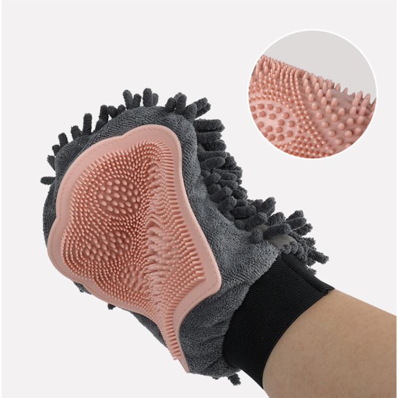 Double side glove - bath & dry - assorted colors-null