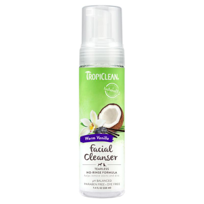Tropiclean waterless facial cleanser vanilla 220ml, , medium
