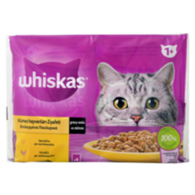 Whiskas pouch wet cat food poultry selection 4x85g, , medium