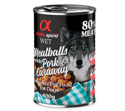 Alpha spirit meatballs with pork and caraway wet dog food,  Alpha spirit meatballs with pork and caraway wet dog food, , medium