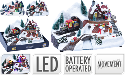 Xmas scene led and movement, , medium