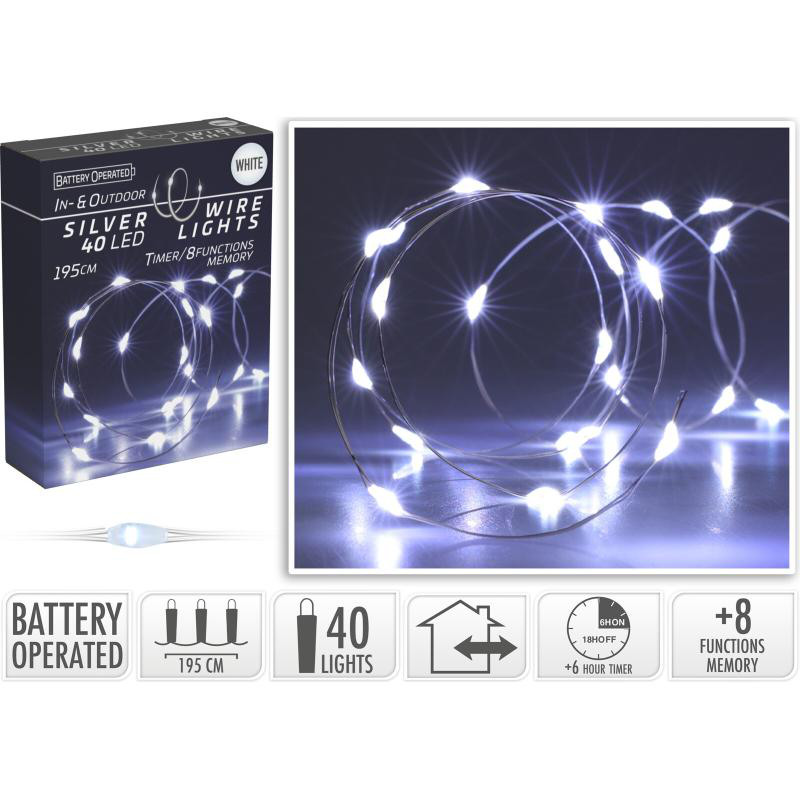 Product image: Ασημενιο συρμα με 40 led 195cm - ασπρο, , medium-null