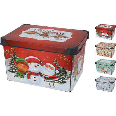 Christmas storage box with lid 22l - assorted colors, , medium