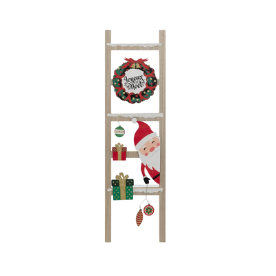 Christmas wooden ladder 65cm, , medium