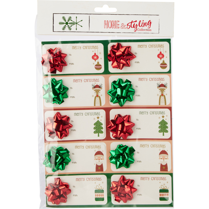 Christmas  xmas gift tag sticker 10pcs - assorted designs, , medium-null
