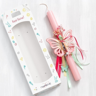 Pink easter candle - butterfly, , medium