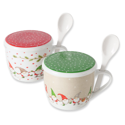 Boltze xmas jumbo mug harald with spoon and lid  600ml (1pcs random selection), , medium
