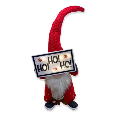 Xmas soft santa standing red with led sign hq239178-25 23x19x64, , medium