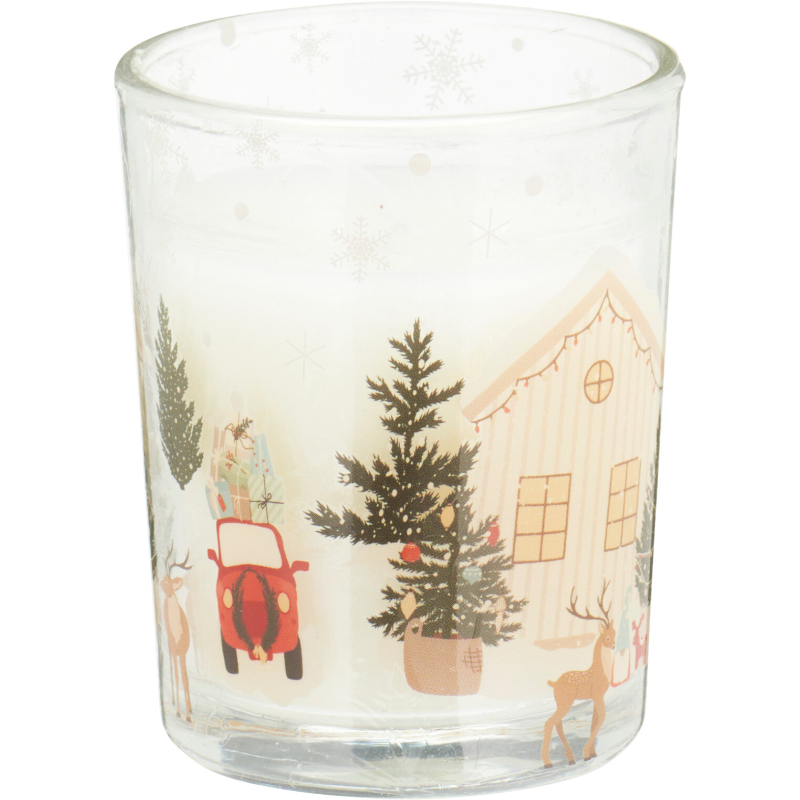 Χριστουγεννιακο κερι σε γυαλινο δοχειο με αρωμα - διαφορα σχεδια, , medium-null