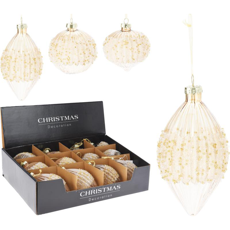 Product image: Glass ornament 8cm - assorted designs, , medium-null