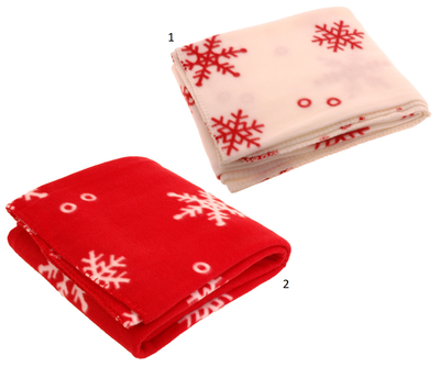 Christmas fleece blanket 160x130cm - assorted colors, , medium