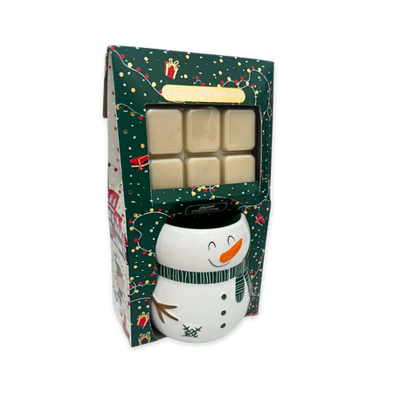 Xmas candle gift set & burner mistletoe & fir, , medium-null